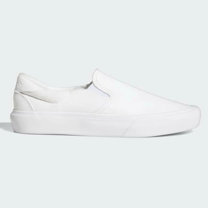 ADIDAS - COURT RALLYE SLIP ON SHOES. WHITE/WHITE 3 ADIDAS - COURT RALLYE SLIP ON SHOES. WHITE/WHITE