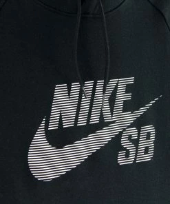 Nike SB Icon PO Stripe Hoodie Black Hoodies