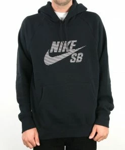 Nike SB Icon PO Stripe Hoodie Black Hoodies