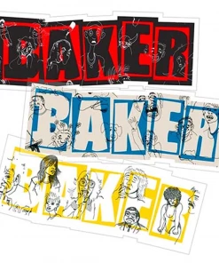 BAKER - BRAND LOGO SKETCH STICKER: 5 1/4" X 2"
