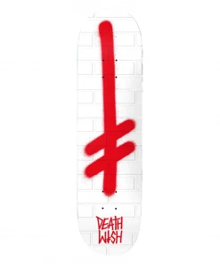 Skateboarding DEATHWISH - OG GANG LOGO WHITE MATT BRICKS SKATEBOARD DECK: 8.25"