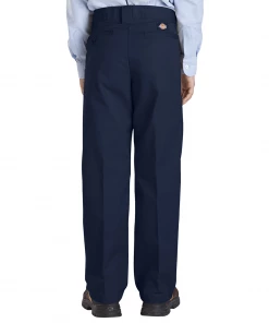 DICKIES - SLIM FIT STRAIGHT LEG BOYS TWILL PANTS: NAVY BLUE Trucks