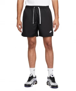 NIKE - MENS SPORT ESSENTIAL WOVEN LINED FLOW SHORTS: BLACK/WHITE