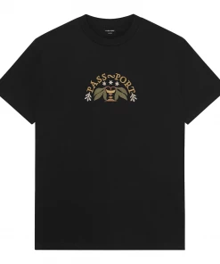 PASS~PORT - ARCHED EMBROIDERY SHORT SLEEVE TEE: BLACK Trucks