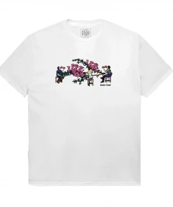 PASS~PORT - FLORAL BAR WHITE SHORT SLEEVE TEE