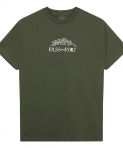 PASS~PORT - QUILL EMBROIDERY SHORT SLEEVE TEE: ARMY Trucks