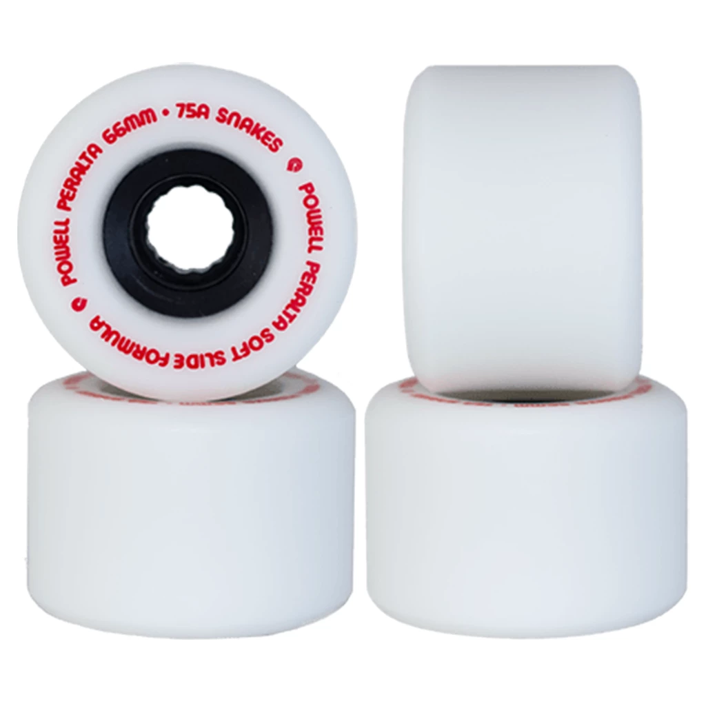 POWELL PERALTA - SSF SNAKES SKATEBOARD WHEELS: WHITE 66MM X 75A 2 POWELL PERALTA - SSF SNAKES SKATEBOARD WHEELS: WHITE 66MM X 75A
