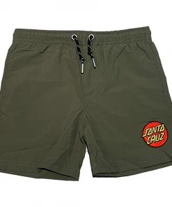 SANTA CRUZ - CLASSIC DOT CRUZIER BEACH SHORT: OLIVE GREEN Trucks