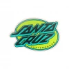 SANTA CRUZ - LINED OVAL DIE CUT VINYL STICKER: GREEN 4" X 2.5" Trucks
