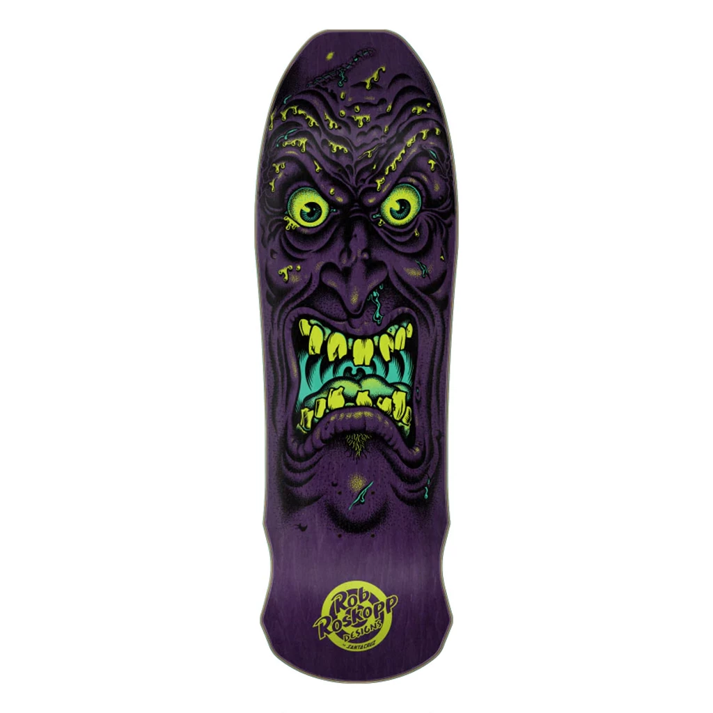 SANTA CRUZ - ROB ROSKOPP FACE REISSUE SKATEBOARD DECK / BLACK-PURPLE. 9.5" X 31.0" Skateboarding 1 SANTA CRUZ - ROB ROSKOPP FACE REISSUE SKATEBOARD DECK / BLACK-PURPLE. 9.5" X 31.0" Skateboarding