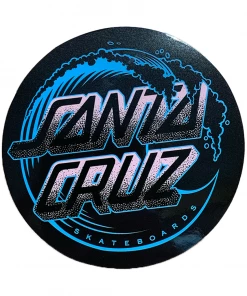 SANTA CRUZ - STIPPLE WAVE DOT DIE CUT VINYL STICKER: BLACK 3" X 3" Trucks
