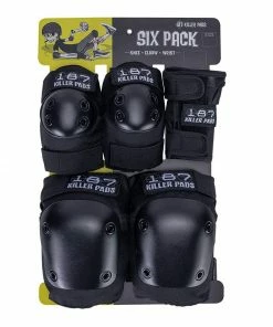 Trucks 187 - SIX PACK: KNEE/ELBOW/WRIST PAD SET: BLACK