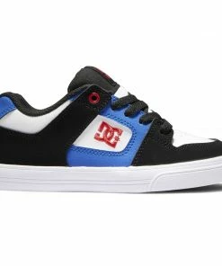 DC - YOUTH PURE SHOE: WHITE/BLACK/ROYAL