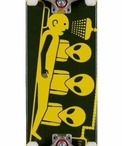 ALIEN WORKSHOP - ABDUCTION COMPLETE SKATEBOARD GREEN/YELLOW: 8" Completes
