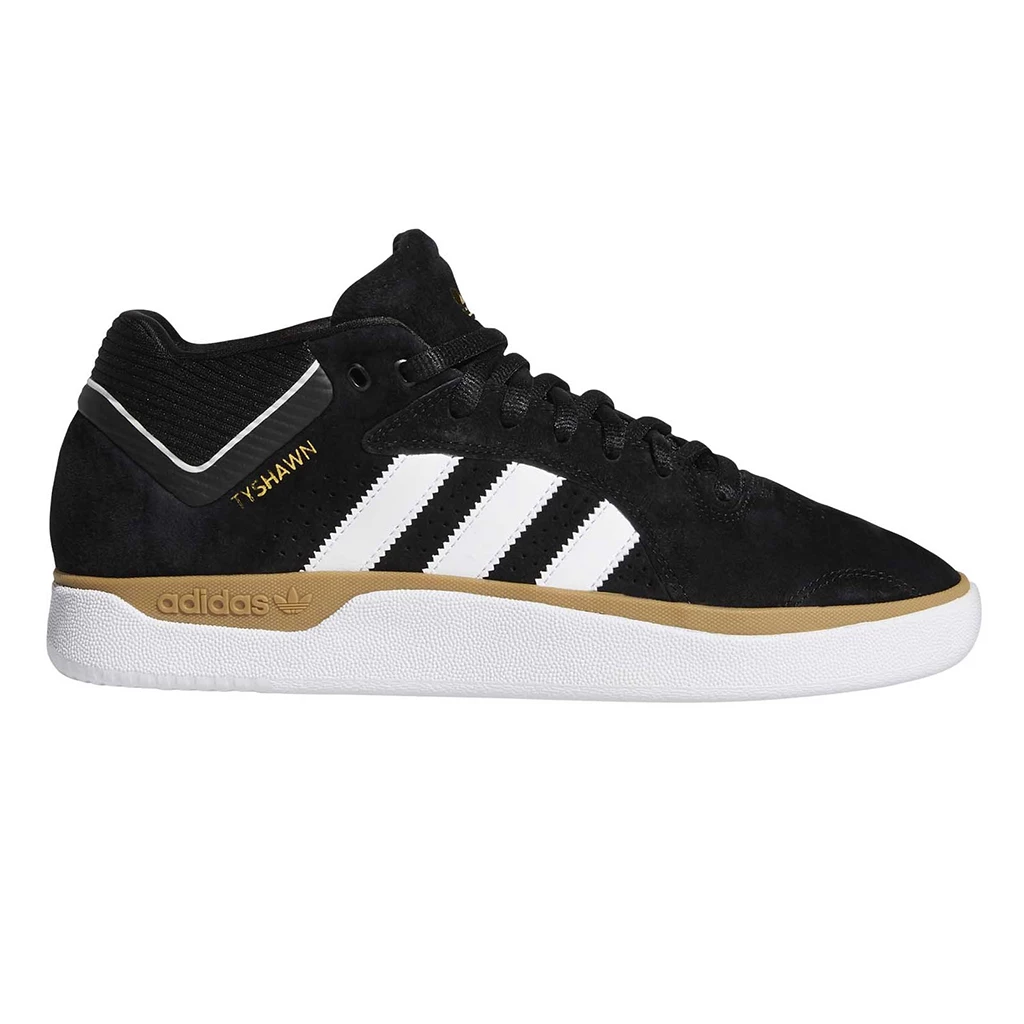 ADIDAS - TYSHAWN MENS SHOES: BLACK/WHITE/GUM4 1 ADIDAS - TYSHAWN MENS SHOES: BLACK/WHITE/GUM4