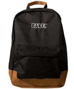 BAKER - BRAND LOGO BACKPACK: BLACK/BROWN