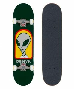 ALIEN WORKSHOP - BELIEVE COMPLETE SKATEBOARD. GREEN. 7.75"