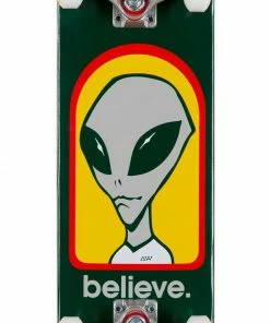 ALIEN WORKSHOP - BELIEVE COMPLETE SKATEBOARD. GREEN. 7.75"