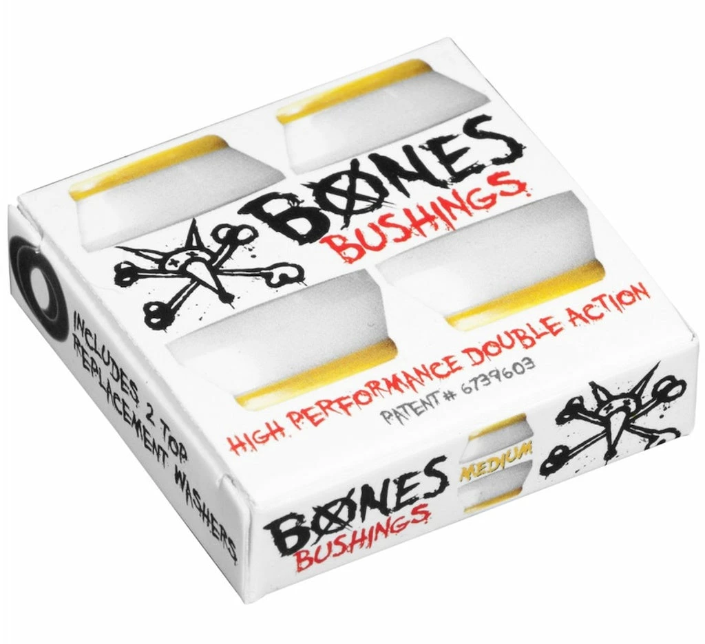 BONES - HARDCORE BUSHINGS: WHITE MEDIUM 91A Skateboarding 2 BONES - HARDCORE BUSHINGS: WHITE MEDIUM 91A Skateboarding