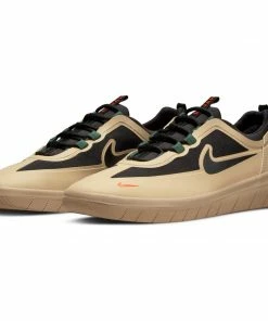 NIKE SB - NYJAH FREE 2.0 MENS SHOES: RATTAN/BLACK-NOBLE GREEN-SAFETY ORANGE