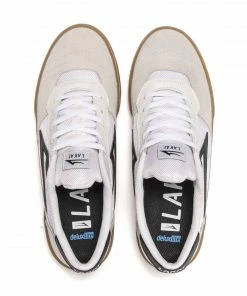 LAKAI - CAMBRIDGE MENS SHOES: WHITE/BLACK SUEDE