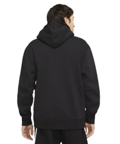 NIKE SB - ICON PULLOVER SKATE HOODIE. BLACK/WHITE LOGO