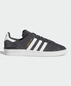 ADIDAS - CAMPUS ADVANTAGE SHOES. GREY/WHITE/GOLD Trucks