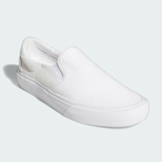 ADIDAS - COURT RALLYE SLIP ON SHOES. WHITE/WHITE 4 ADIDAS - COURT RALLYE SLIP ON SHOES. WHITE/WHITE