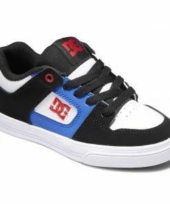 DC - YOUTH PURE SHOE: WHITE/BLACK/ROYAL