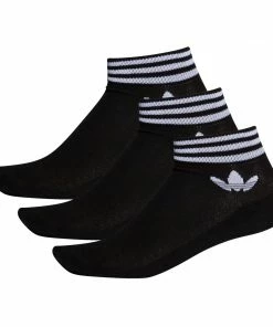 ADIDAS - TREFOIL ANKLE SOCKS 3 PACK BLACK/WHITE