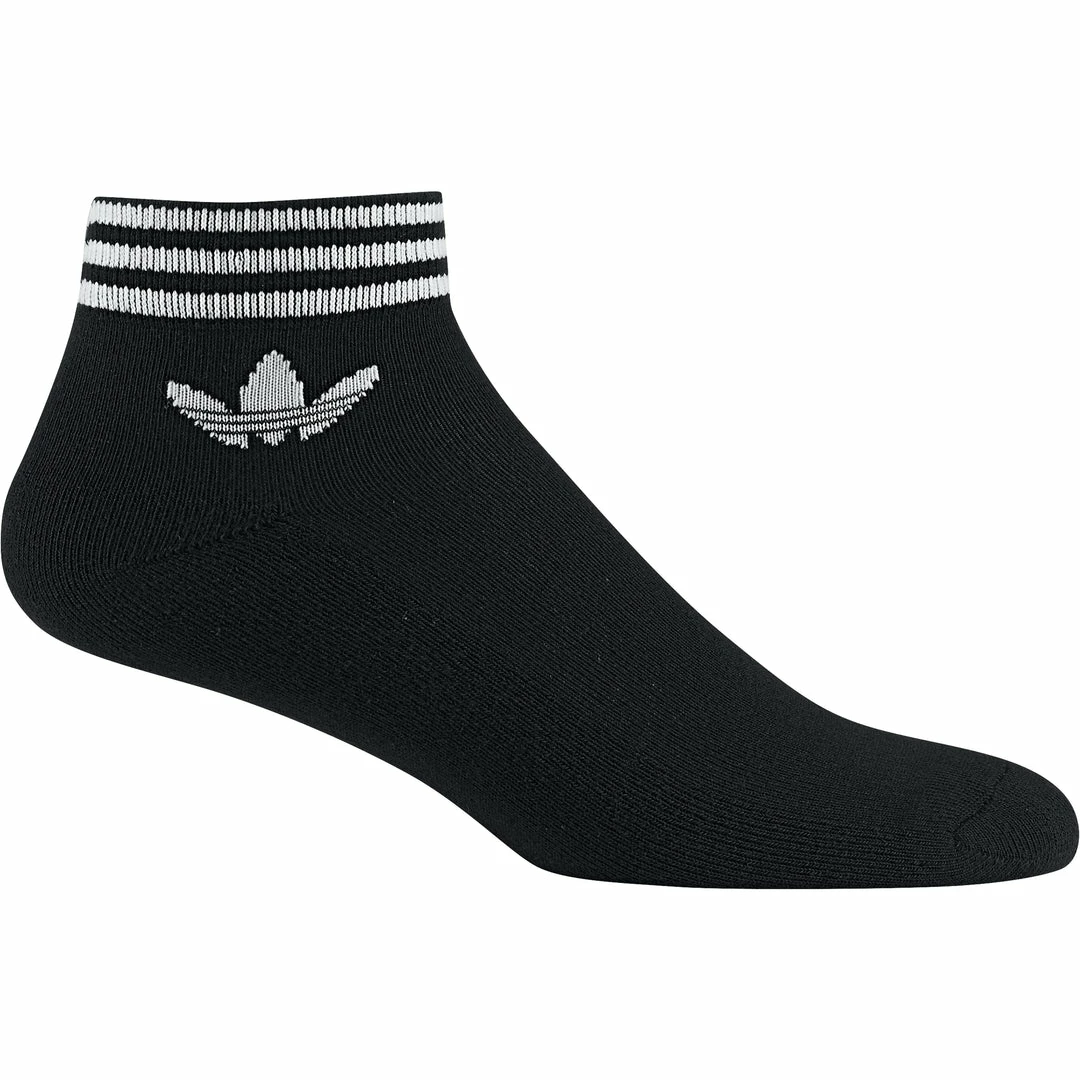 ADIDAS - TREFOIL ANKLE SOCKS 3 PACK BLACK/WHITE 2 ADIDAS - TREFOIL ANKLE SOCKS 3 PACK BLACK/WHITE