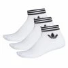 ADIDAS - TREFOIL ANKLE SOCKS 3 PACK WHITE/BLACK