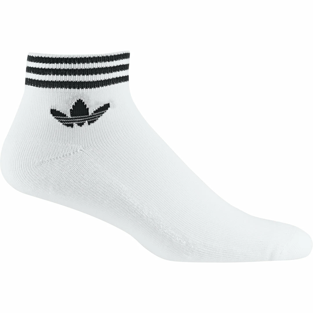 ADIDAS - TREFOIL ANKLE SOCKS 3 PACK WHITE/BLACK 2 ADIDAS - TREFOIL ANKLE SOCKS 3 PACK WHITE/BLACK
