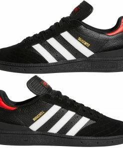 ADIDAS - BUSENITZ MENS SHOES: CORE BLACK/WHITE/VIVID RED