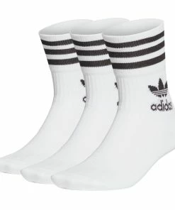 Trucks ADIDAS - MID CUT CREW SOCKS 3 PACK: WHITE/BLACK