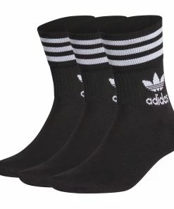 Trucks ADIDAS - MID CUT CREW SOCKS. 3 PACK. BLACK/WHITE