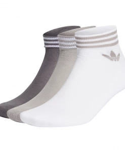 ADIDAS - TREFOIL ANKLE SOCKS 3 PACK MULTI WHITE/MGH/SOLID GREY Trucks