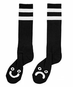 POLAR - HAPPY SAD SOCKS: BLACK