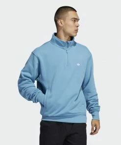 ADIDAS - H SHMOO 1/4 ZIP SWEATSHIRT. HAZY BLUE/WHITE