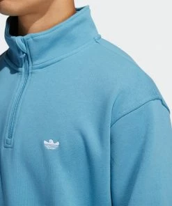 ADIDAS - H SHMOO 1/4 ZIP SWEATSHIRT. HAZY BLUE/WHITE