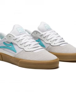 Trucks LAKAI - CAMBRIDGE MENS SHOES WHITE/TEAL SUEDE