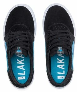 Trucks LAKAI - GRIFFIN KIDS SHOES: BLACK/CYAN SUEDE