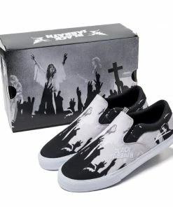 LAKAI - OWEN VLK / BLACK SABBATH MENS SHOES BLACK/WHITE CANVAS