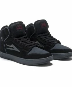 LAKAI - TELFORD / BLACK SABBATH MENS SHOES. BLACK/GREY SUEDE