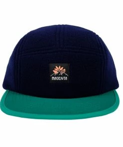MAGENTA - HIVER FLEECE 5 PANEL CAP: NAVY/GREEN