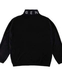 MAGENTA - MARTIN NECKZIP SWEAT TOP: BLACK