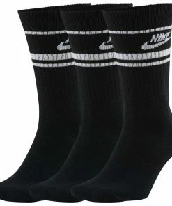 Nike SB NIKE - CREW SPORTSWEAR ESSENTIAL STRIPE SOCKS 3 PACK: BLACK/WHITE Trucks
