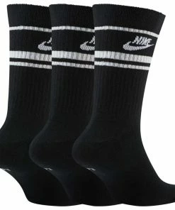 Nike SB NIKE - CREW SPORTSWEAR ESSENTIAL STRIPE SOCKS 3 PACK: BLACK/WHITE Trucks