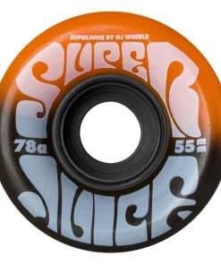 OJ - MINI SUPER JUICE ORANGE BLACK SKATEBOARD WHEELS: 55mm X 78a