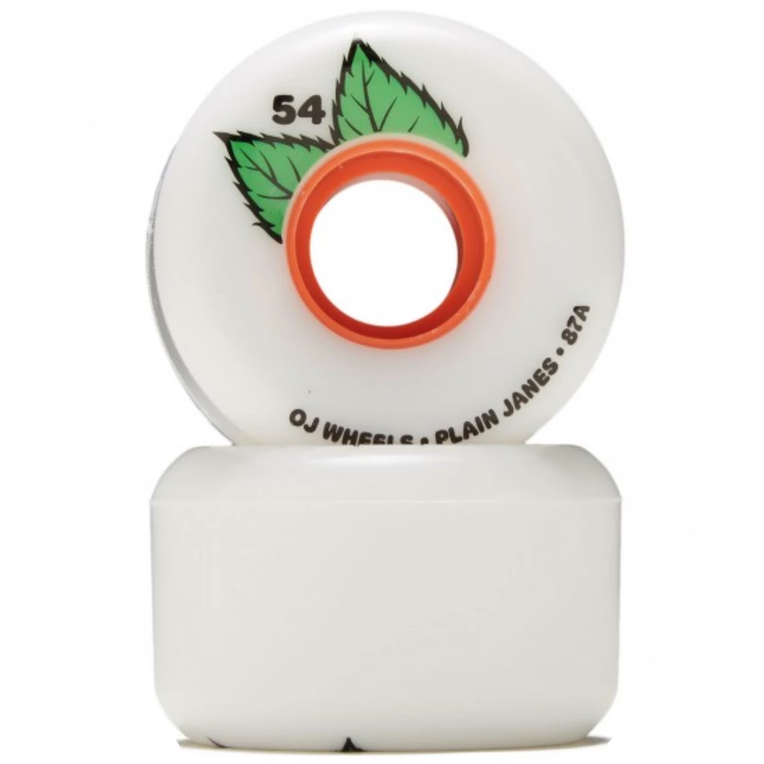 Skateboarding OJ - PLAIN JANE KEYFRAME WHITE SKATEBOARD WHEELS: 52MM X 87A 2 Skateboarding OJ - PLAIN JANE KEYFRAME WHITE SKATEBOARD WHEELS: 52MM X 87A